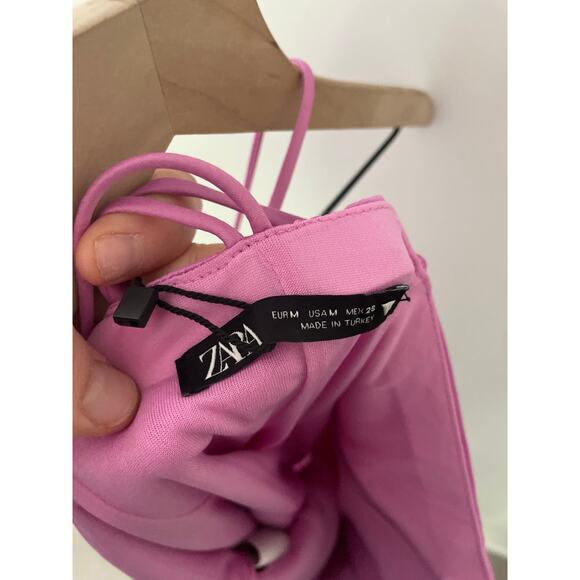NWT Zara Satin Corset Bodysuit Medium Pink Purple Silky Balletcore Feminine - Picture 11 of 11